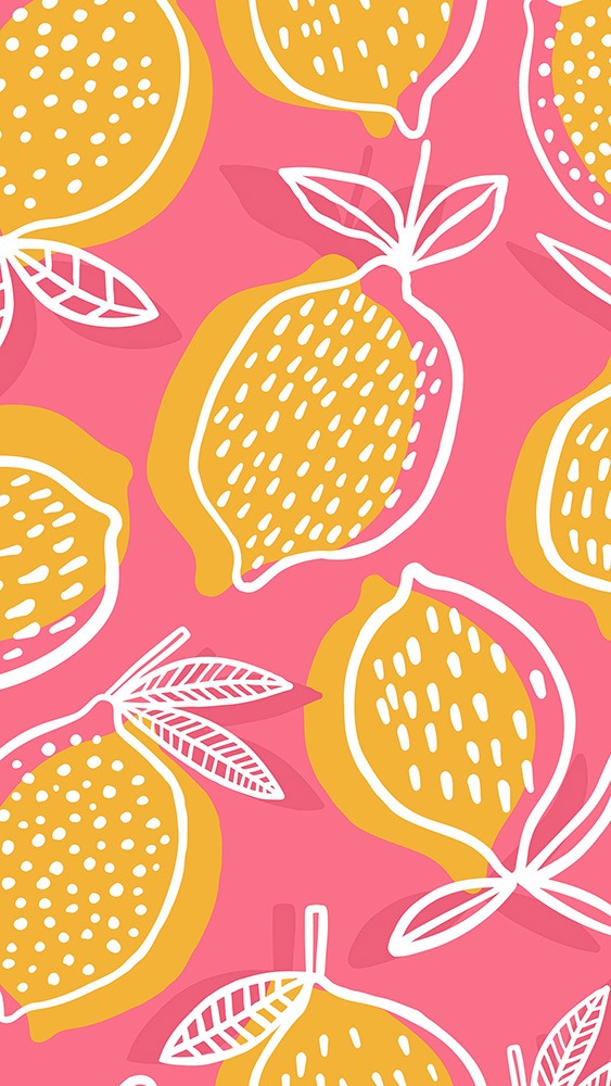 free August wallpapers pink and yellow lemon