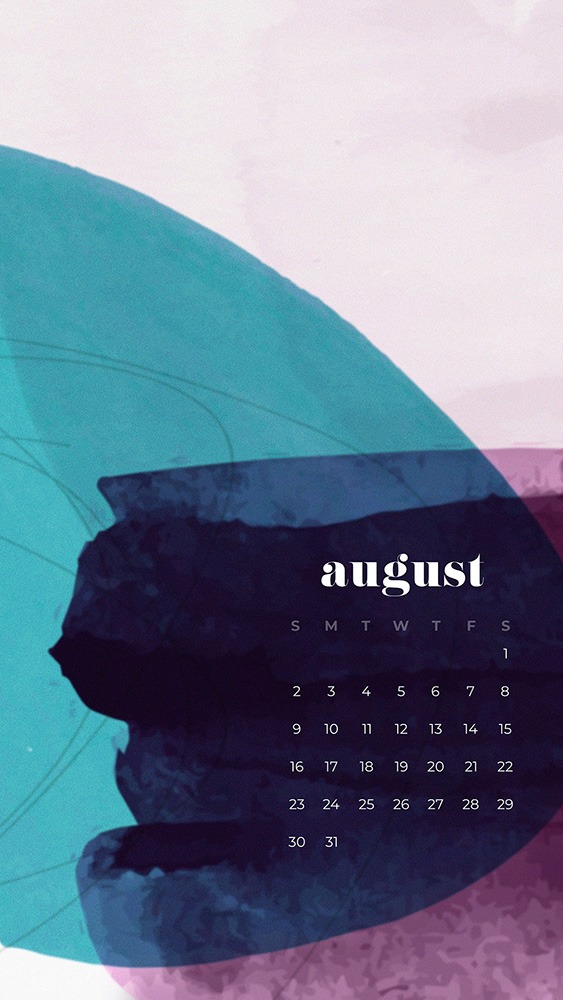free August wallpapers turquoise, purple, modern