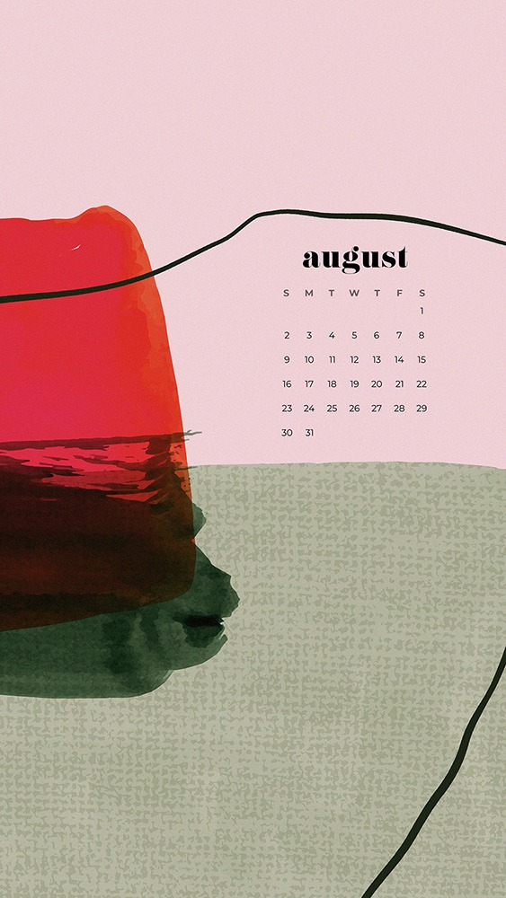 free August wallpapers black, red, green abstract