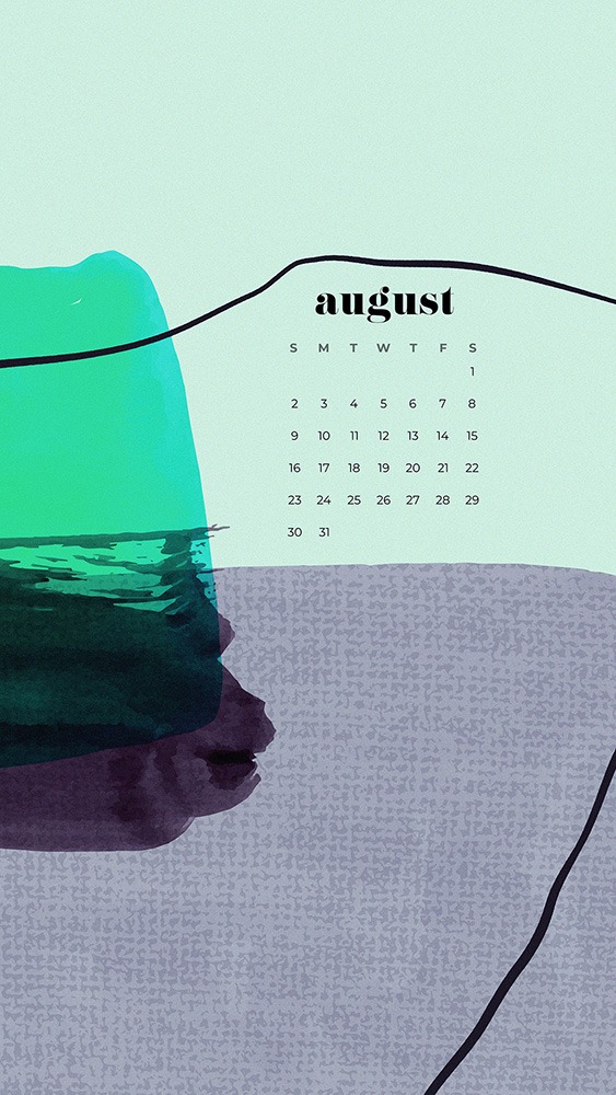 free August wallpapers green purple