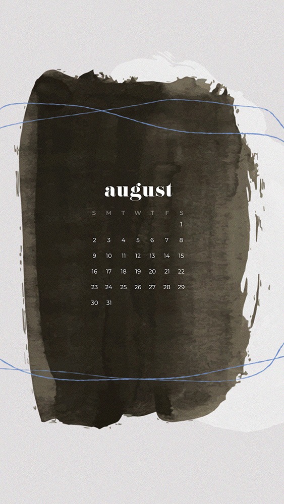 Black and blue modern wallpaper calendar phone