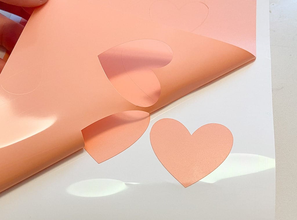 Heart vinyl cricut coral hearts