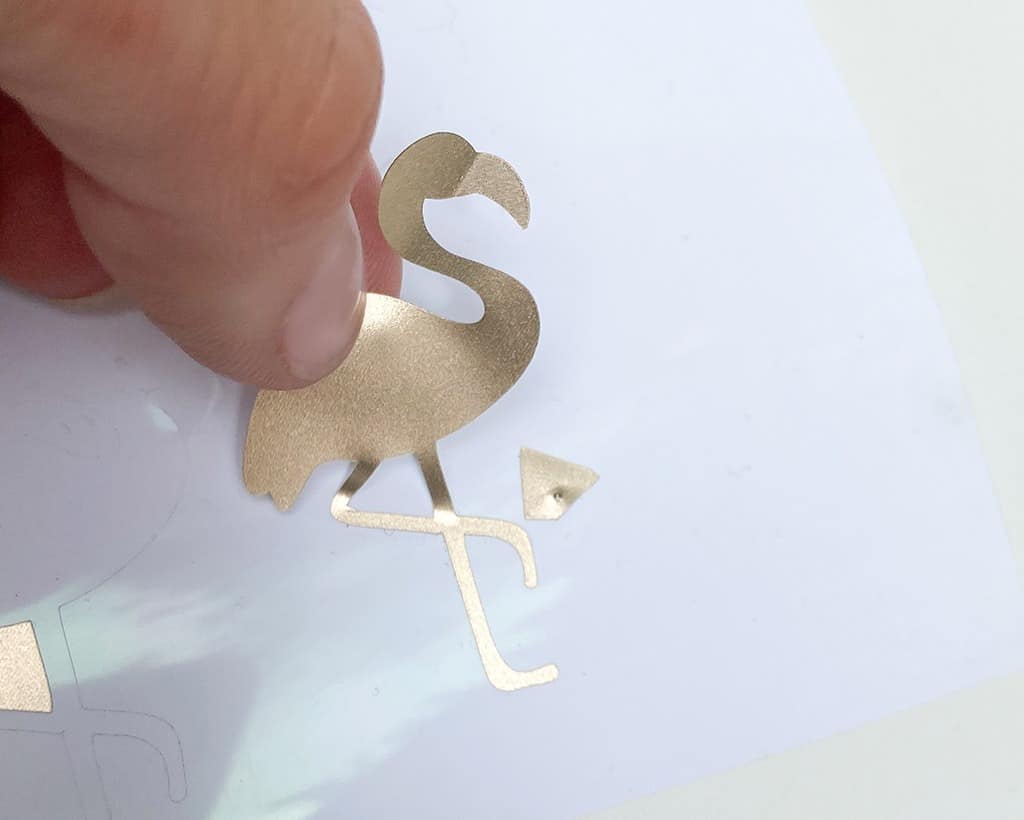 Cricut Gold foil flamingos