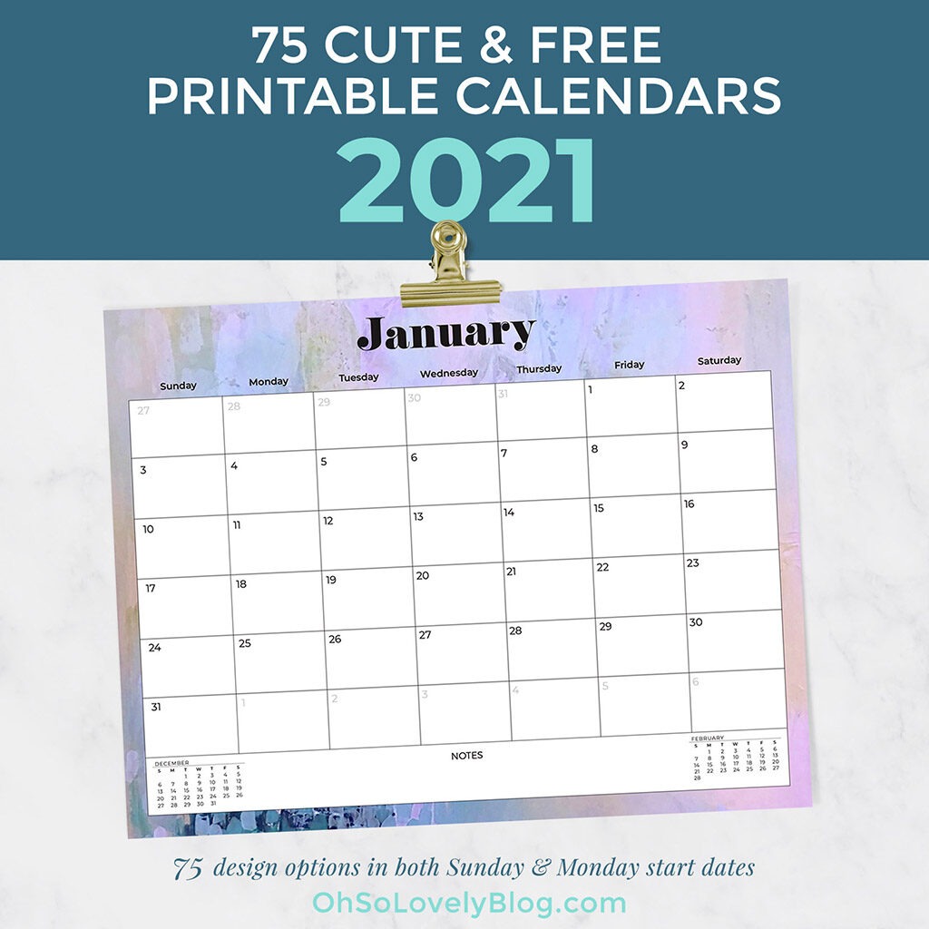 Free 2021 calendars — 75 beautiful designs to choose from!