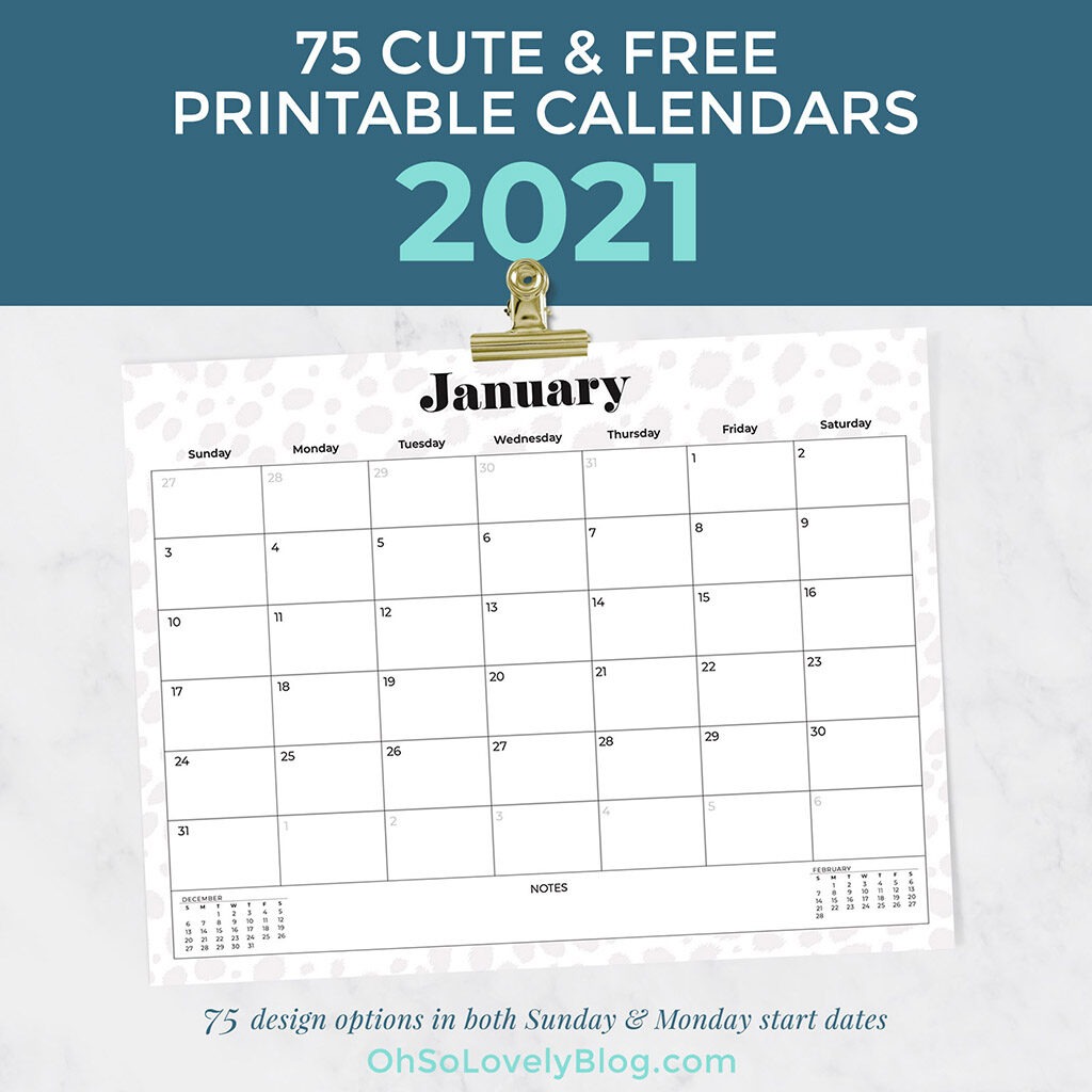 Free 2021 calendars — 75 beautiful designs to choose from!