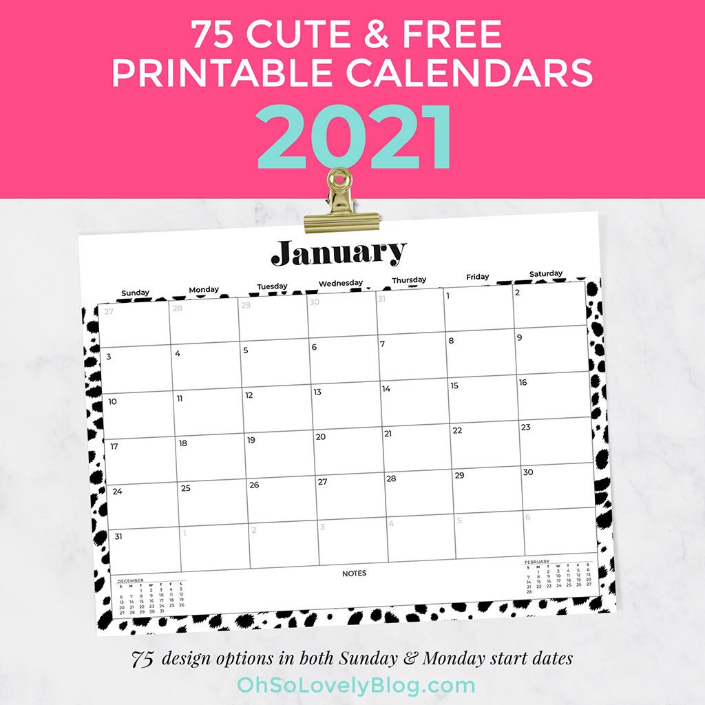 Free 2021 calendars — 75 beautiful designs to choose from!