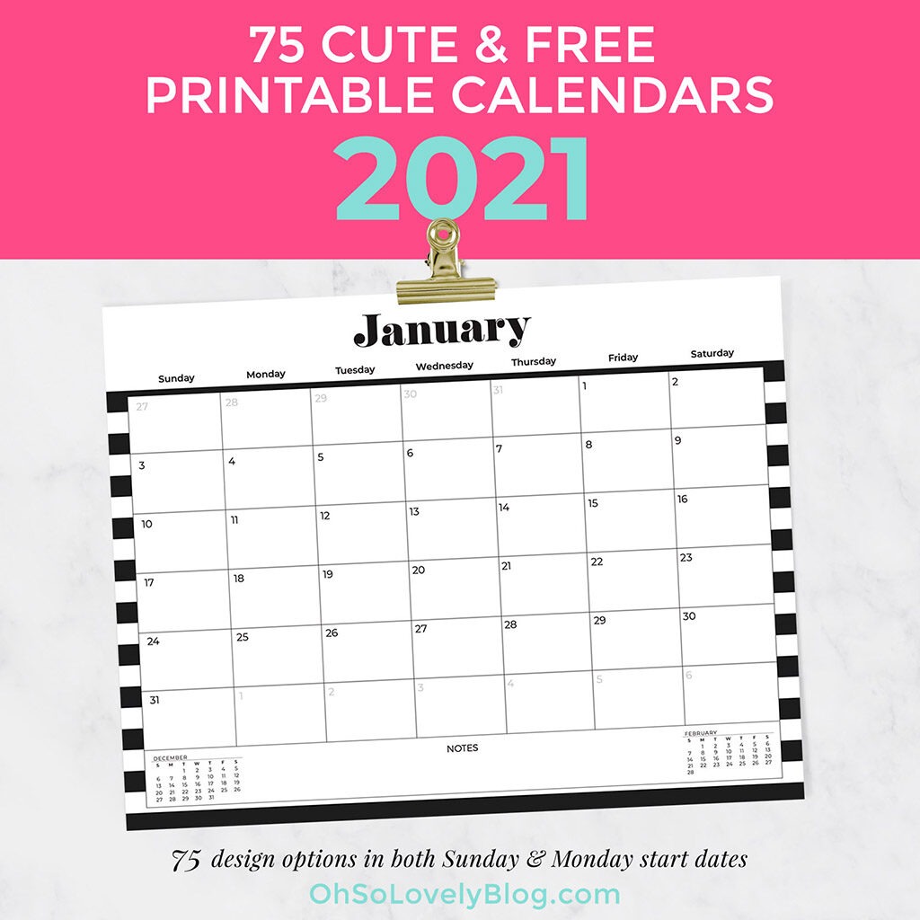 Free 2021 calendars — 75 beautiful designs to choose from!