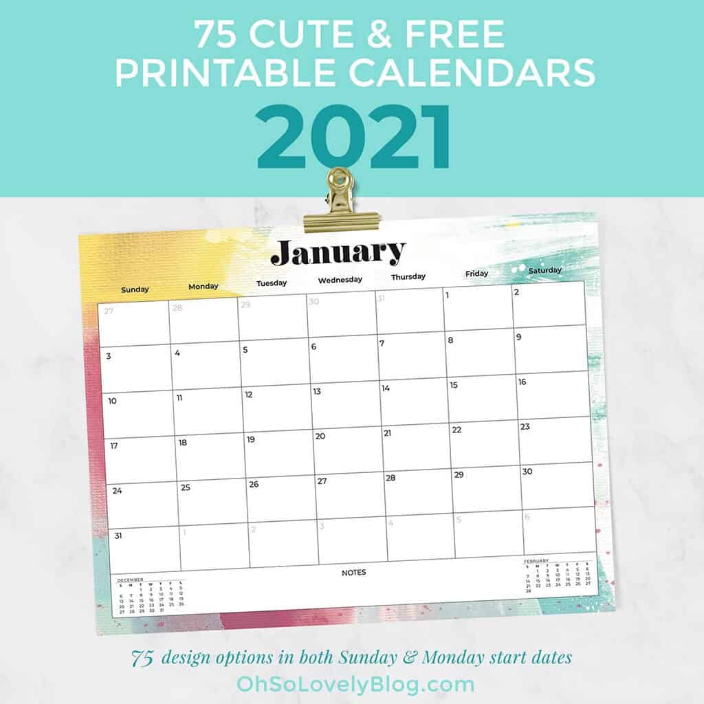 Free 2021 calendars — 75 beautiful designs to choose from!