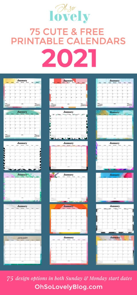 Free 2021 calendars — 75 beautiful designs to choose from!