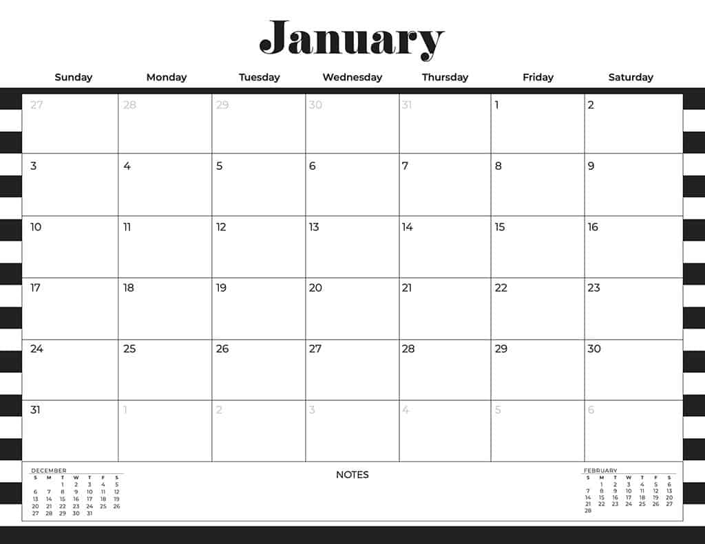 free 2021 calendars stripes