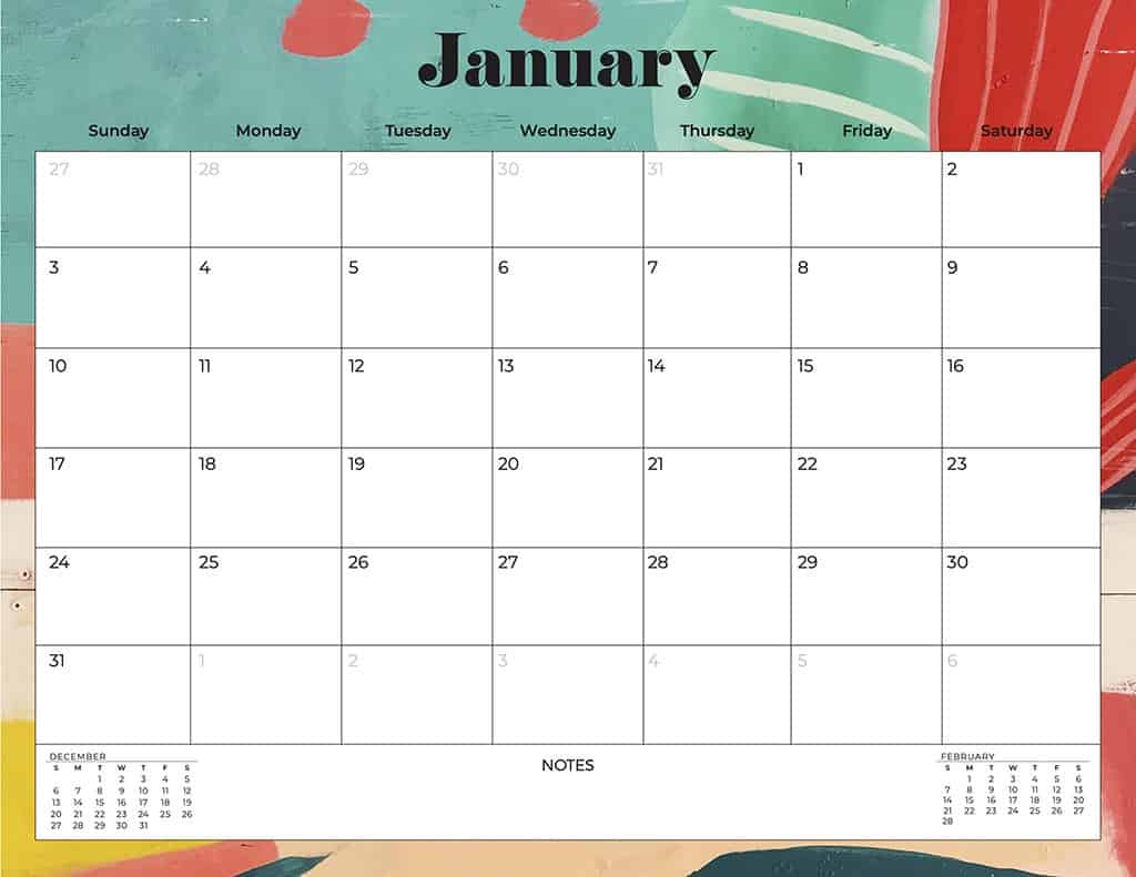 FREE 2021 colorful calendars