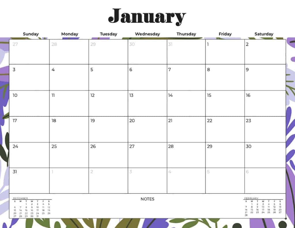 free 2021 calendars flowers