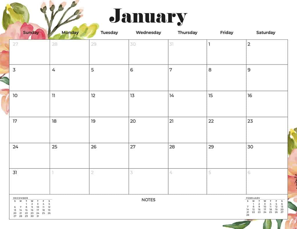 free 2021 calendars flowers