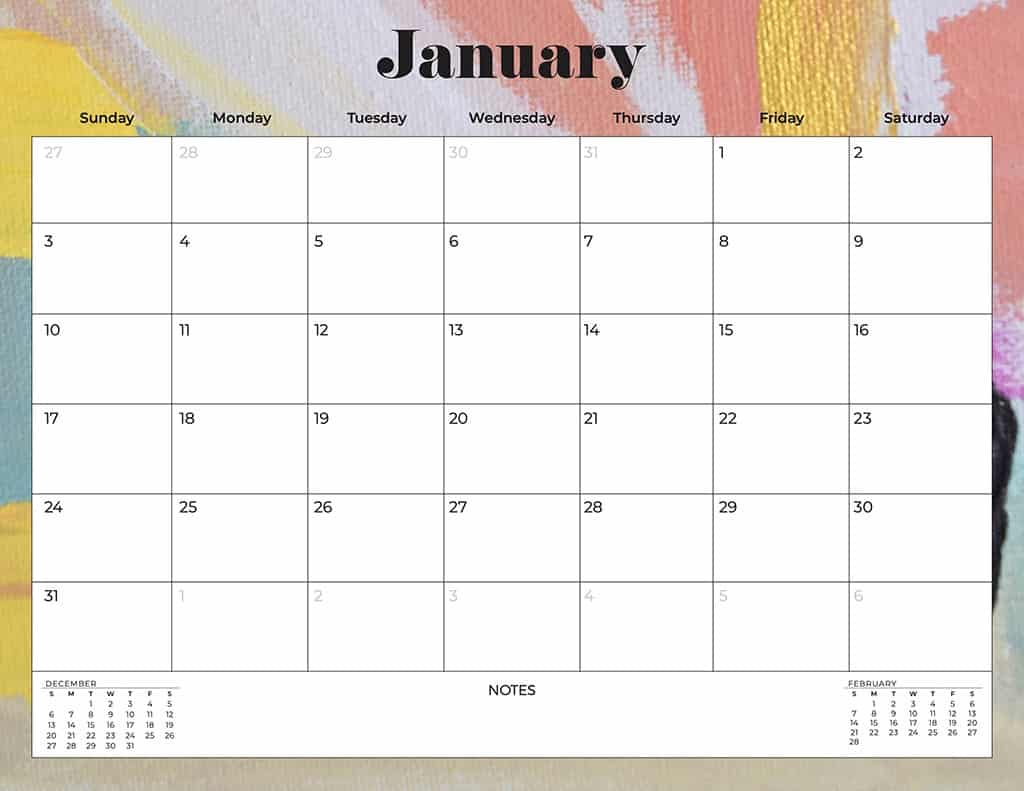 free 2021 printable calendars abstract and colorful