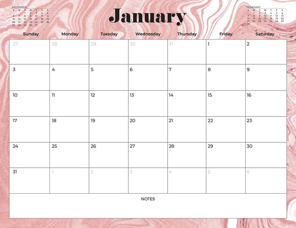 free 2021 printable calendars abstract swirls pink