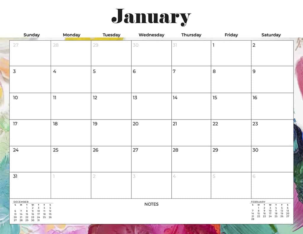 free 2021 printable calendars abstract and colorful