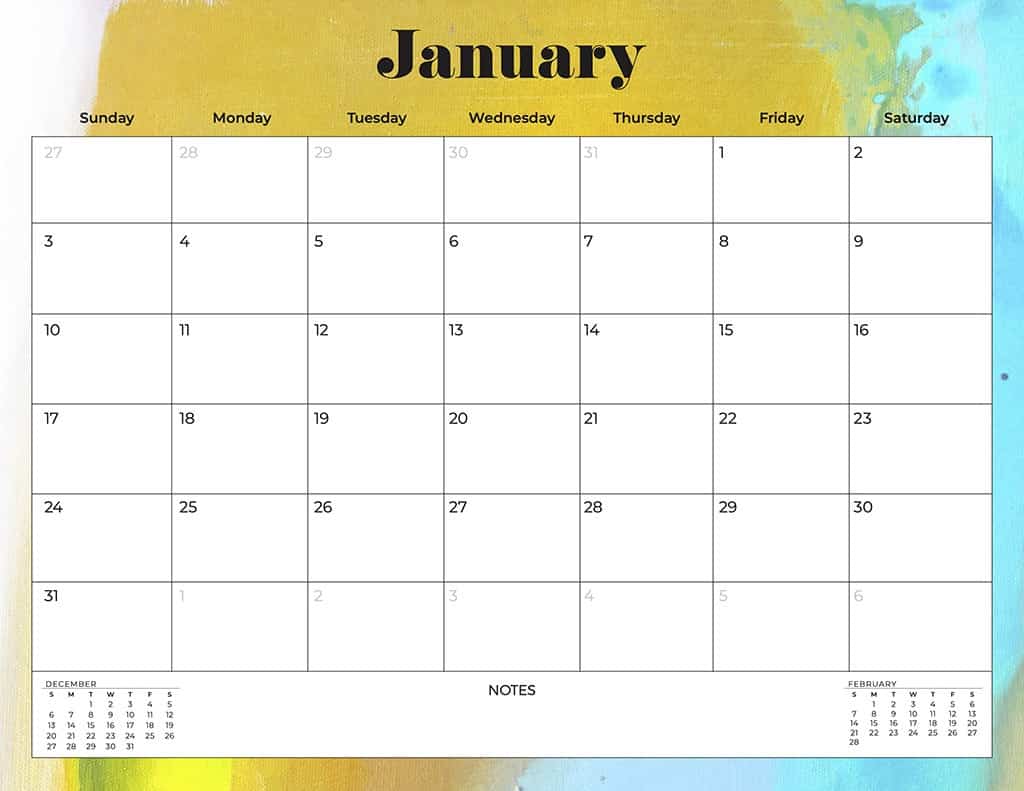 free 2021 printable calendars abstract and colorful