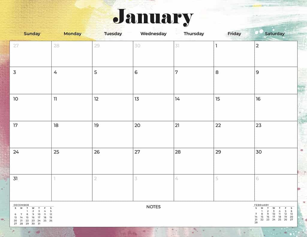 FREE 2021 colorful calendars