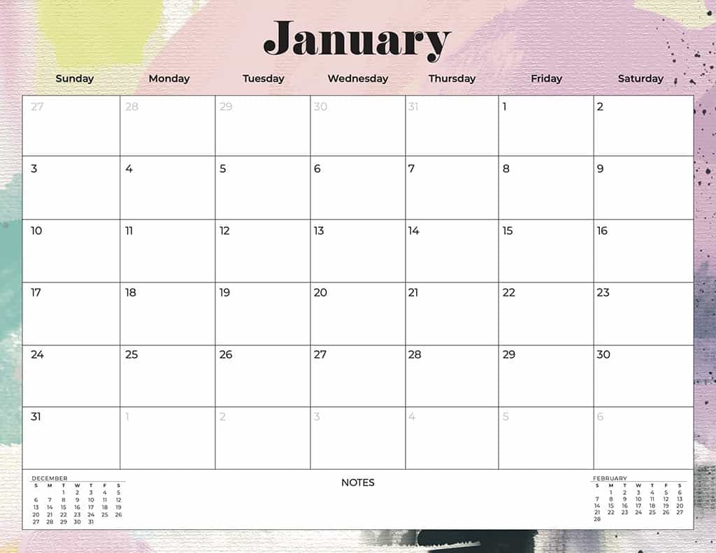 FREE 2021 colorful calendars