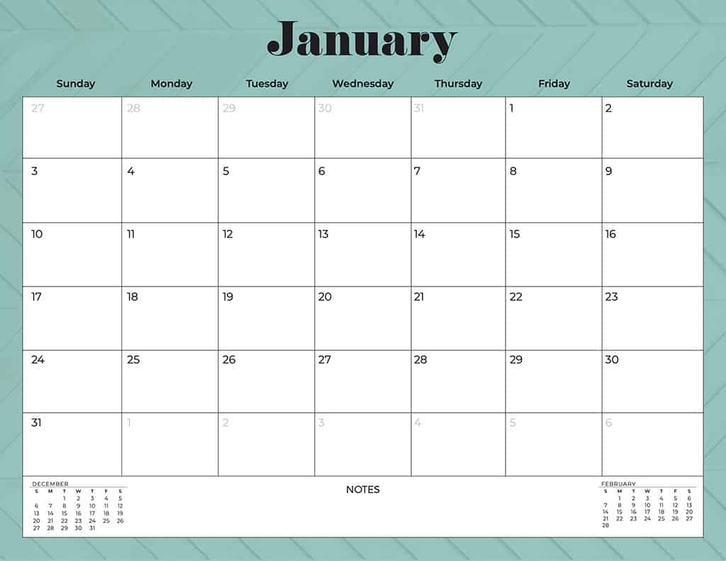 free 2021 calendars turquoise