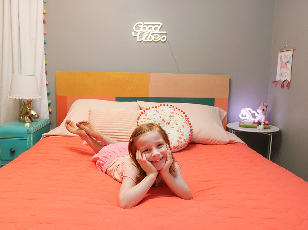 DIY wallpapered headboard