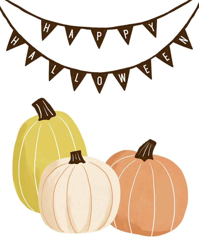 Free Halloween art printables – 21 cute and colorful designs. Affordably update your gallery walls and home decor for the holiday.