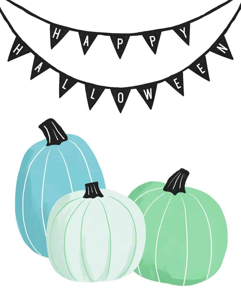 Free Halloween art printables – 21 cute and colorful designs. Affordably update your gallery walls and home decor for the holiday.