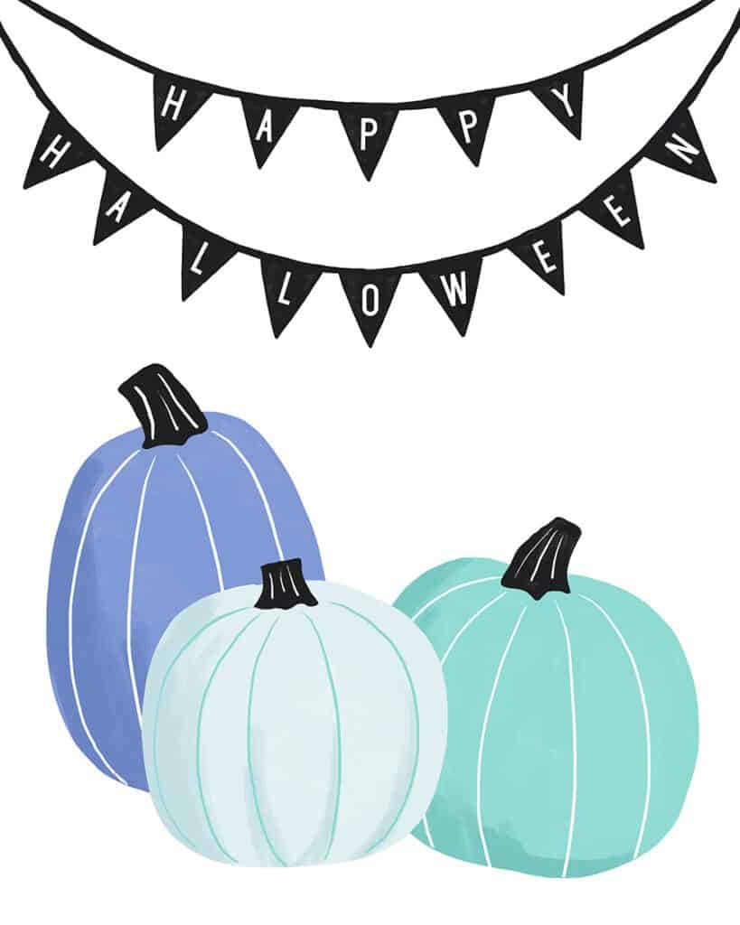 Free Halloween art printables – 21 cute and colorful designs. Affordably update your gallery walls and home decor for the holiday.