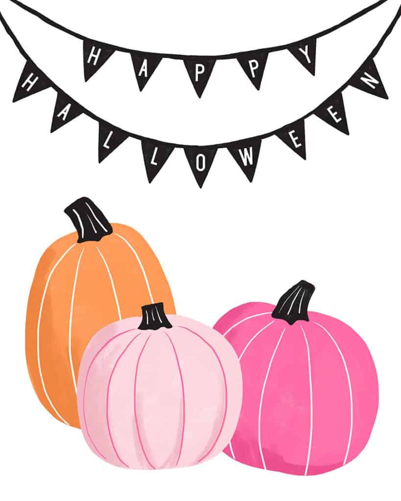 Free Halloween art printables – 21 cute and colorful designs. Affordably update your gallery walls and home decor for the holiday.