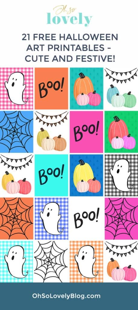 Free Halloween art printables – 21 cute and colorful designs. Affordably update your gallery walls and home decor for the holiday.