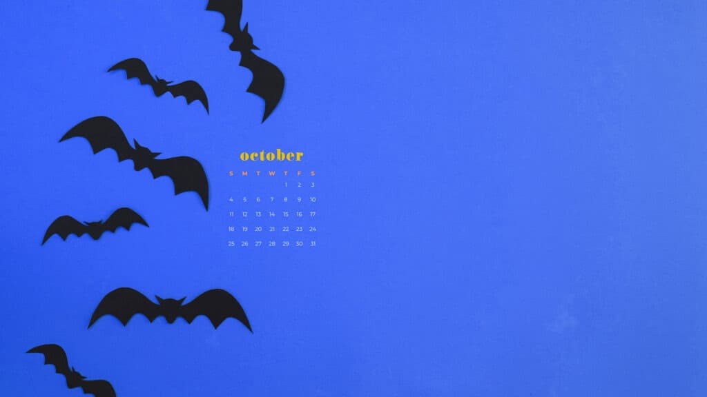 Bats Free October 2020 desktop calendar wallpapers — 22 design options!