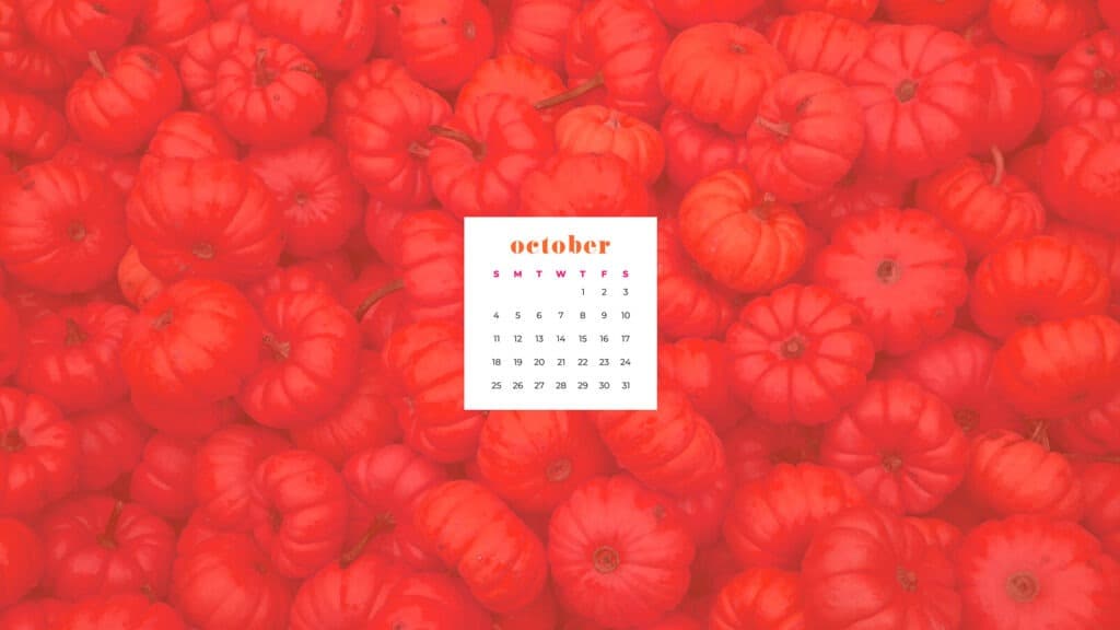 Orange pumpkins Free October 2020 desktop calendar wallpapers — 22 design options!