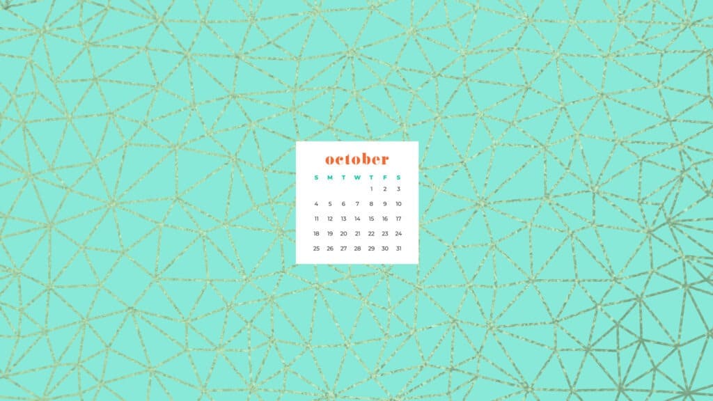 Gold web Free October 2020 desktop calendar wallpapers — 22 design options!