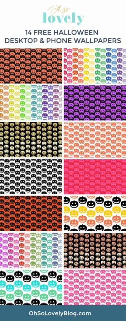 14 free Halloween pumpkin wallpapers for desktop and smart phone - A festive way to dress your tech. Lots of colors to choose from!