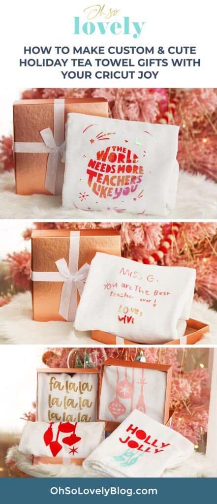 Make holiday tea towel gifts with your Cricut Joy