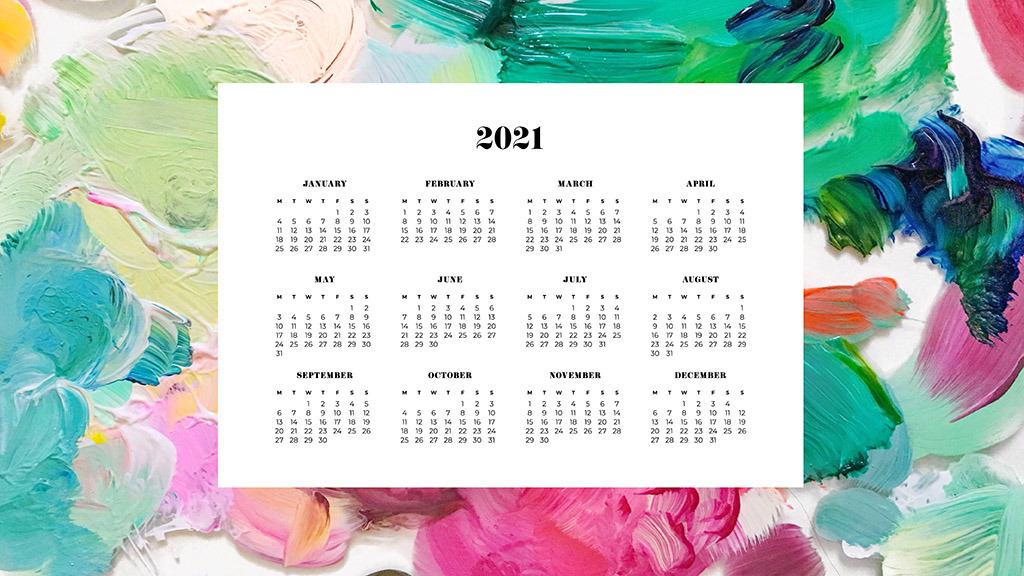 FREE 2021 wallpaper calendars – 50+ cute design options to choose from in both Sunday and Monday starts. Dress your tech for the new year!