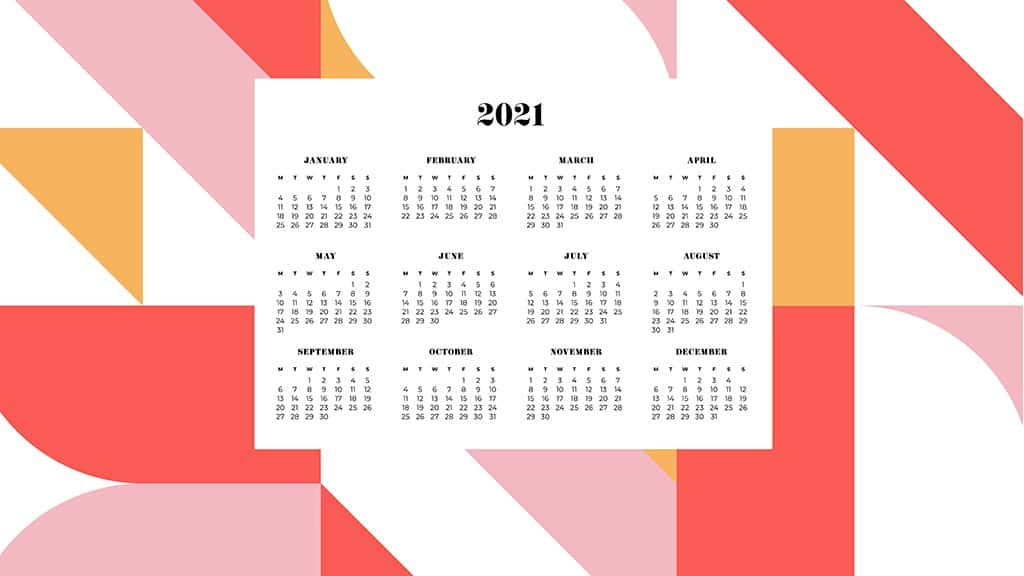 FREE 2021 wallpaper calendars – 50+ cute design options to choose from in both Sunday and Monday starts. Dress your tech for the new year!