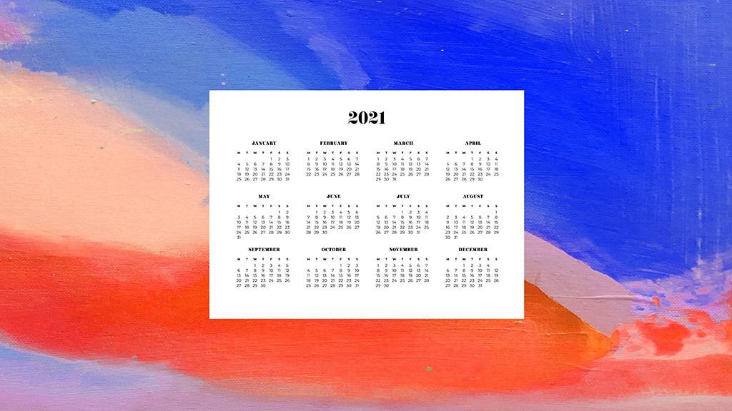 FREE 2021 wallpaper calendars – 50+ cute design options to choose from in both Sunday and Monday starts. Dress your tech for the new year!