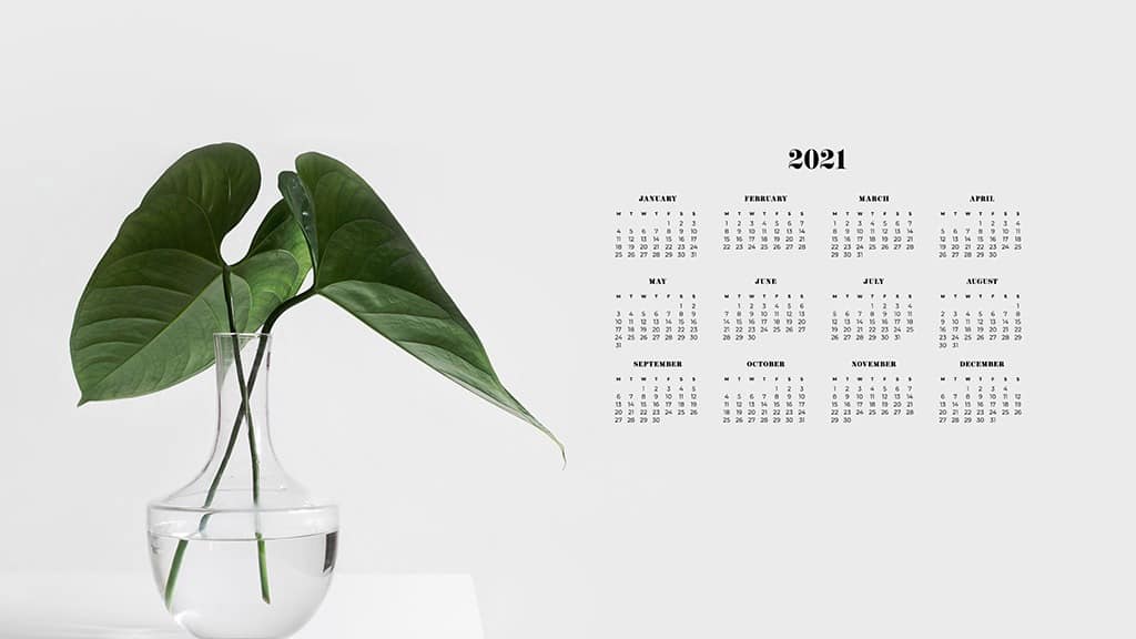 FREE 2021 wallpaper calendars – 50+ cute design options to choose from in both Sunday and Monday starts. Dress your tech for the new year!