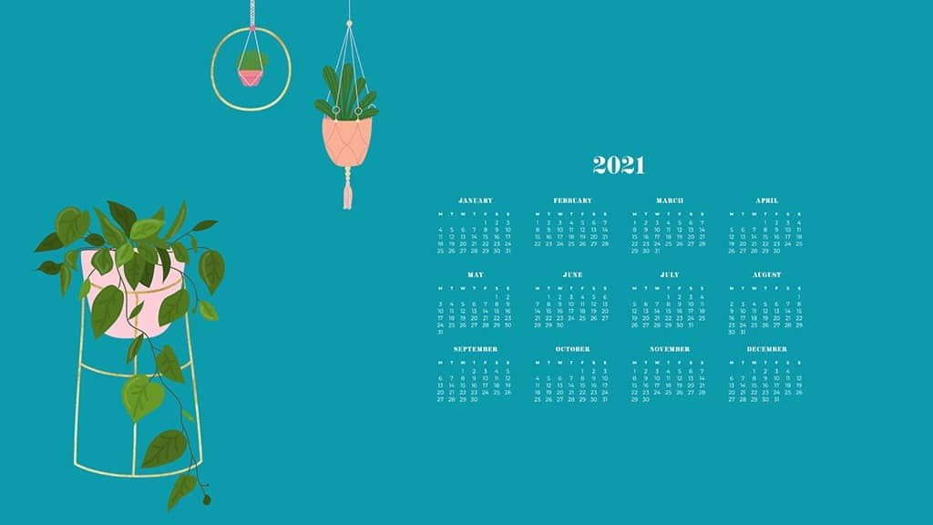 FREE 2021 wallpaper calendars – 50+ cute design options to choose from in both Sunday and Monday starts. Dress your tech for the new year!