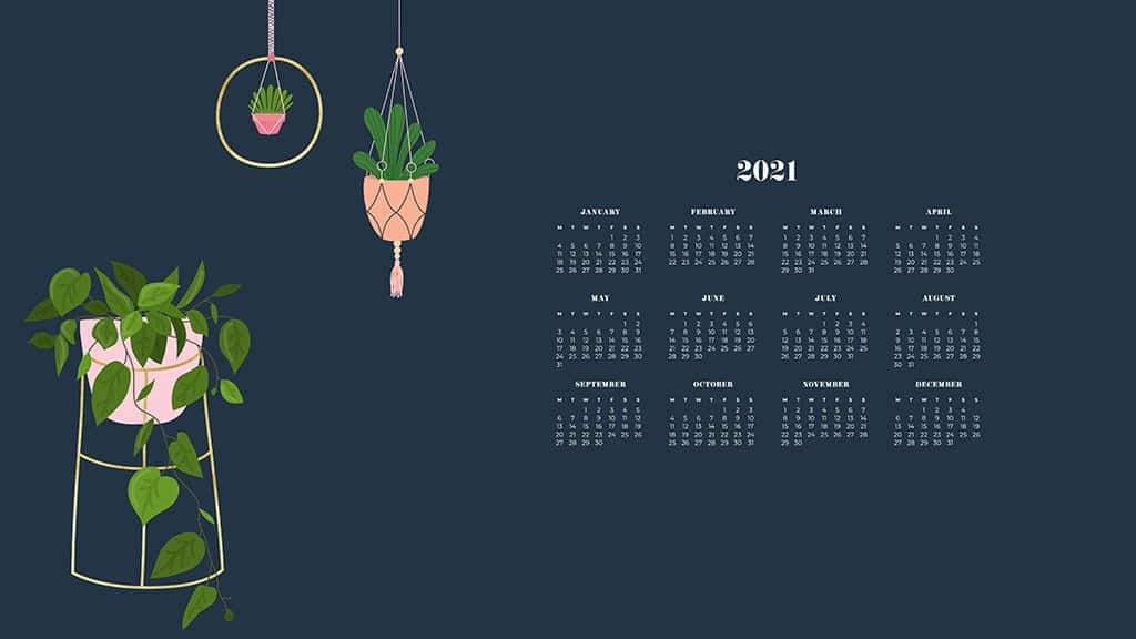 FREE 2021 wallpaper calendars – 50+ cute design options to choose from in both Sunday and Monday starts. Dress your tech for the new year!