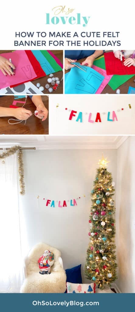 DIY felt banner tutorial: A fun and easy project that's great for kids, and is perfect for the holidays or kid's room decor.