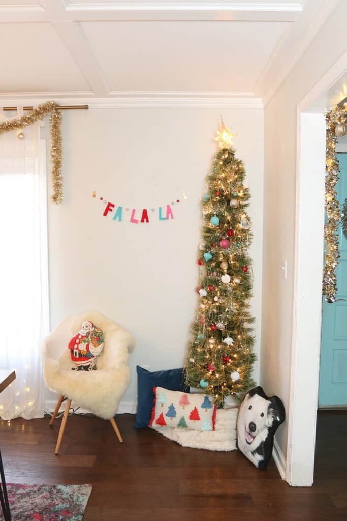 A modern and colorful holiday home tour full of affordable festivity and touches of fun throughout!