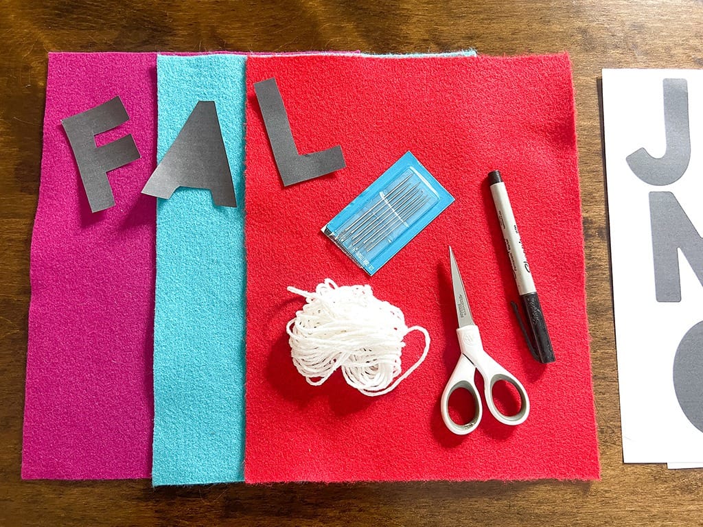 DIY felt banner supplies