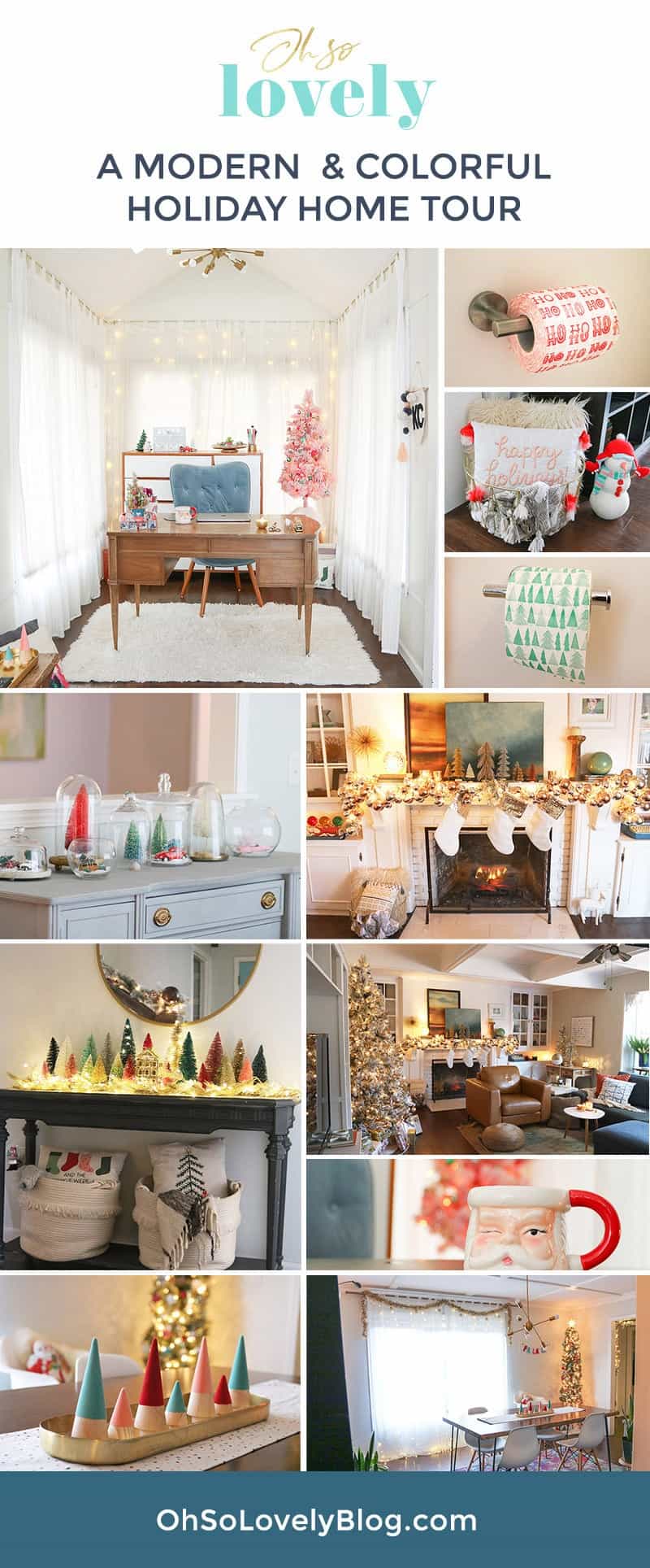 Holiday home tour – modern, colorful, and full of affordable festivity!