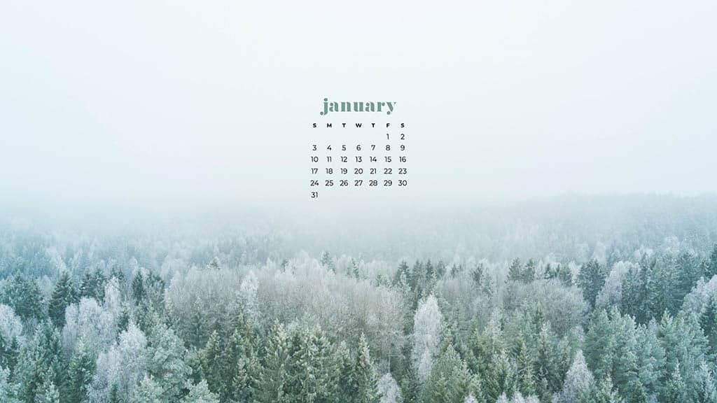 January 2021 calendar wallpapers – 30 FREE designs to choose from in Sunday and Monday starts + no calendar options for desktop and phone!