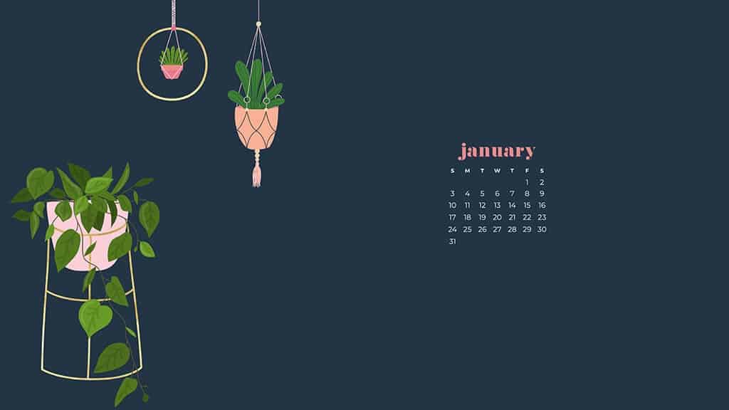 January 2021 calendar wallpapers – 30 FREE designs to choose from in Sunday and Monday starts + no calendar options for desktop and phone!