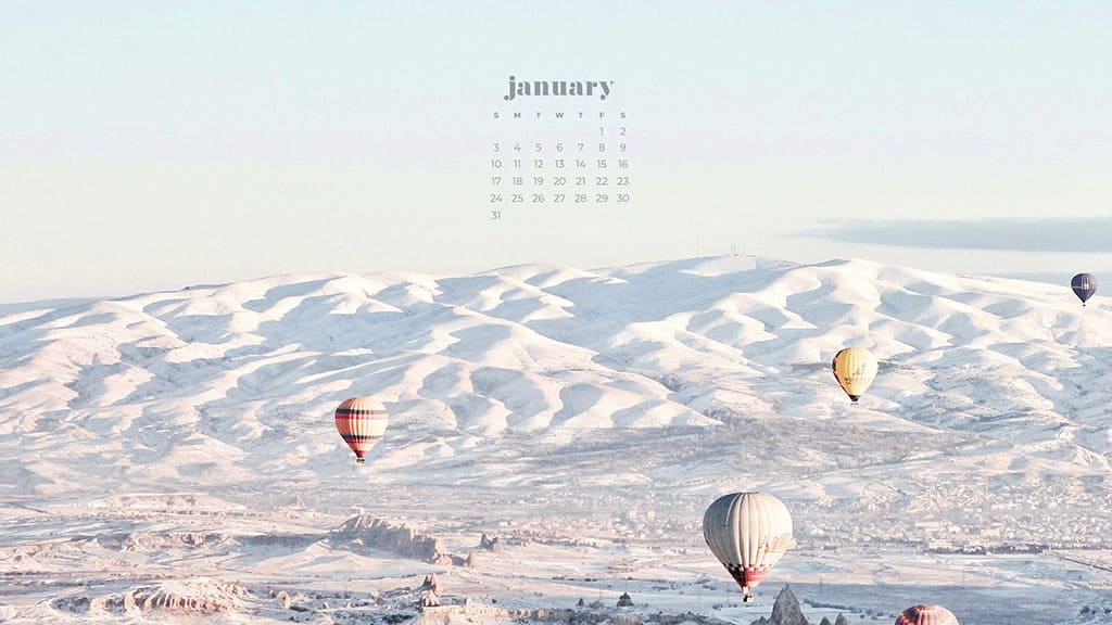 January 2021 calendar wallpapers – 30 FREE designs to choose from in Sunday and Monday starts + no calendar options for desktop and phone!