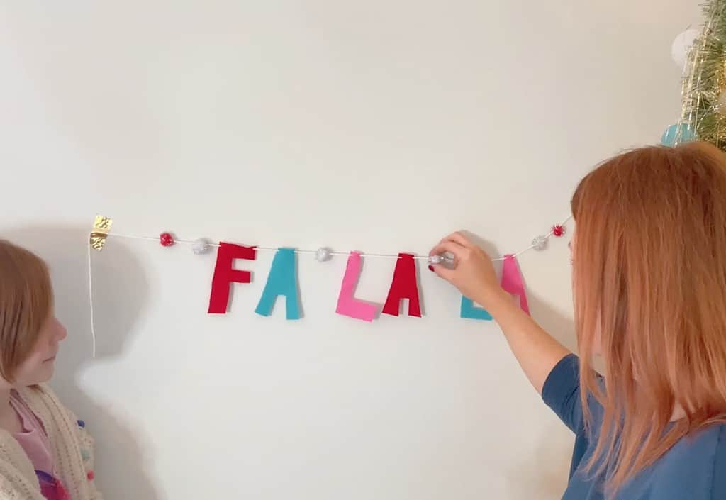 Hang diy banner made of felt letters