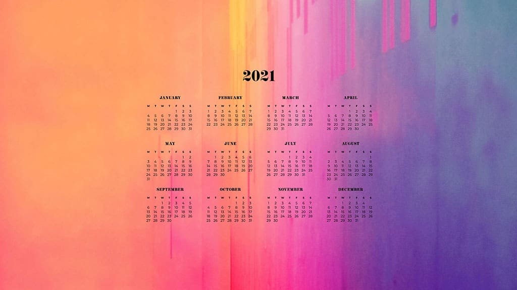 FREE 2021 wallpaper calendars – 50+ cute design options to choose from in both Sunday and Monday starts. Dress your tech for the new year!